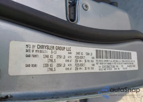 2013 Dodge Journey Sxt from USA, damaged, VIN 3C4PDCBB0DT721902